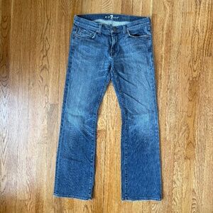 Mens 7 For All Mankind Bootcut Jeans, Blue, Size 34 x 32